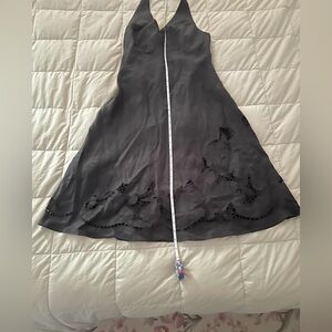 Ann Taylor Black Eyelet halter Dress